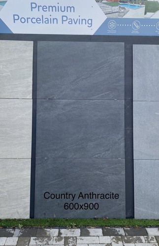 Grey porcelain paving patio