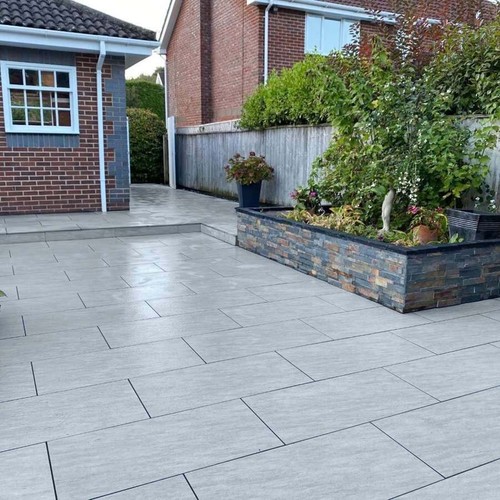 Quartz grey porcelain - grey, paving